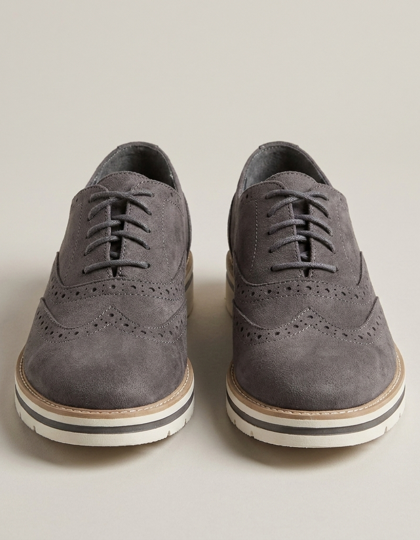 PLUXSTYLE::numise::wingtip-platform-oxford-shoes::pack-grey
