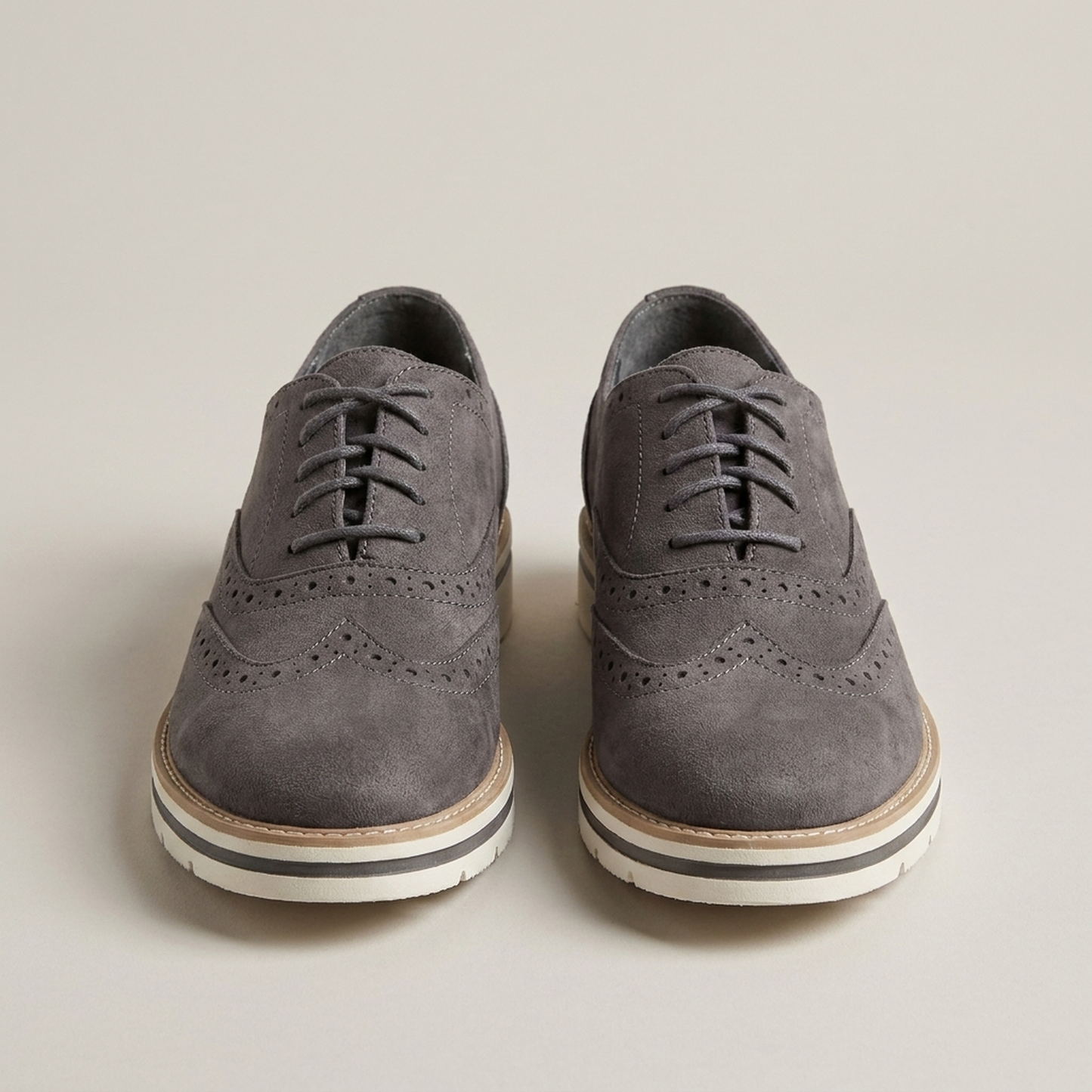 PLUXSTYLE::numise::wingtip-platform-oxford-shoes::pack-grey