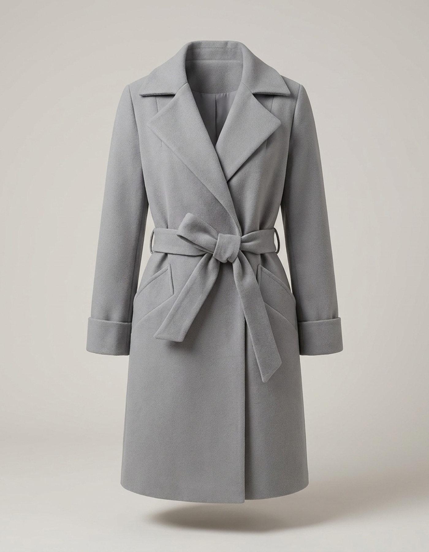 PLUXSTYLE::numise::waist-defining-wrap-parka::pack-grey