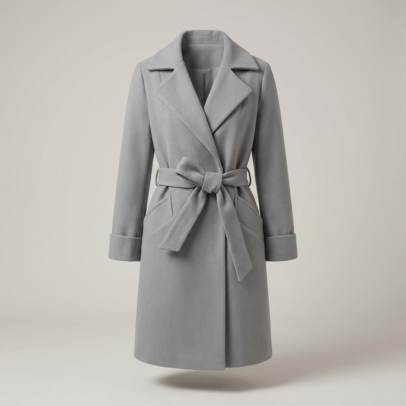 PLUXSTYLE::numise::waist-defining-wrap-parka::pack-grey