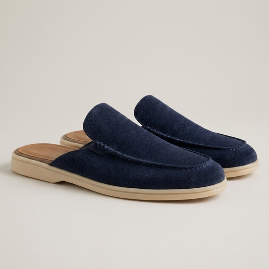 PLUXSTYLE::numise::mens-backless-slip-on-loafers::pack-navy-blue