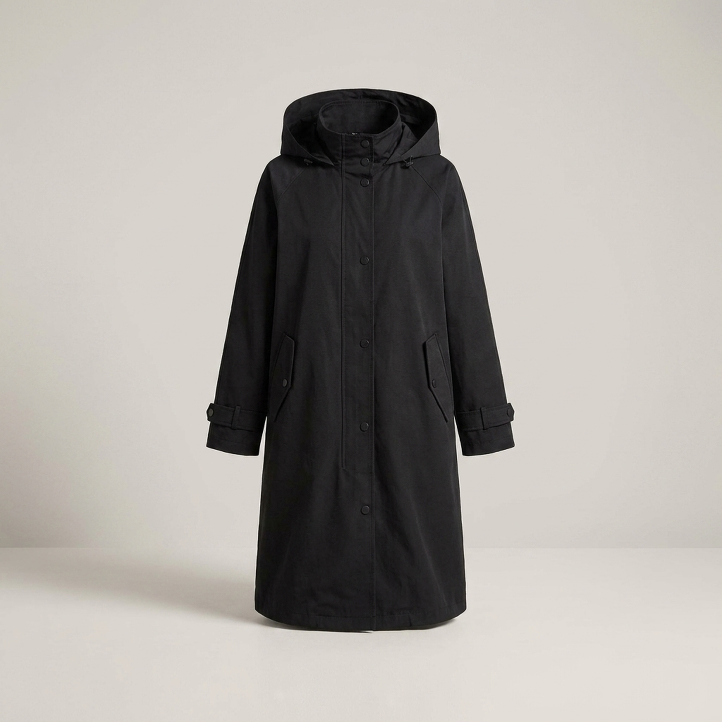 PLUXSTYLE::numise::amelia-long-hooded-parka::pack-black