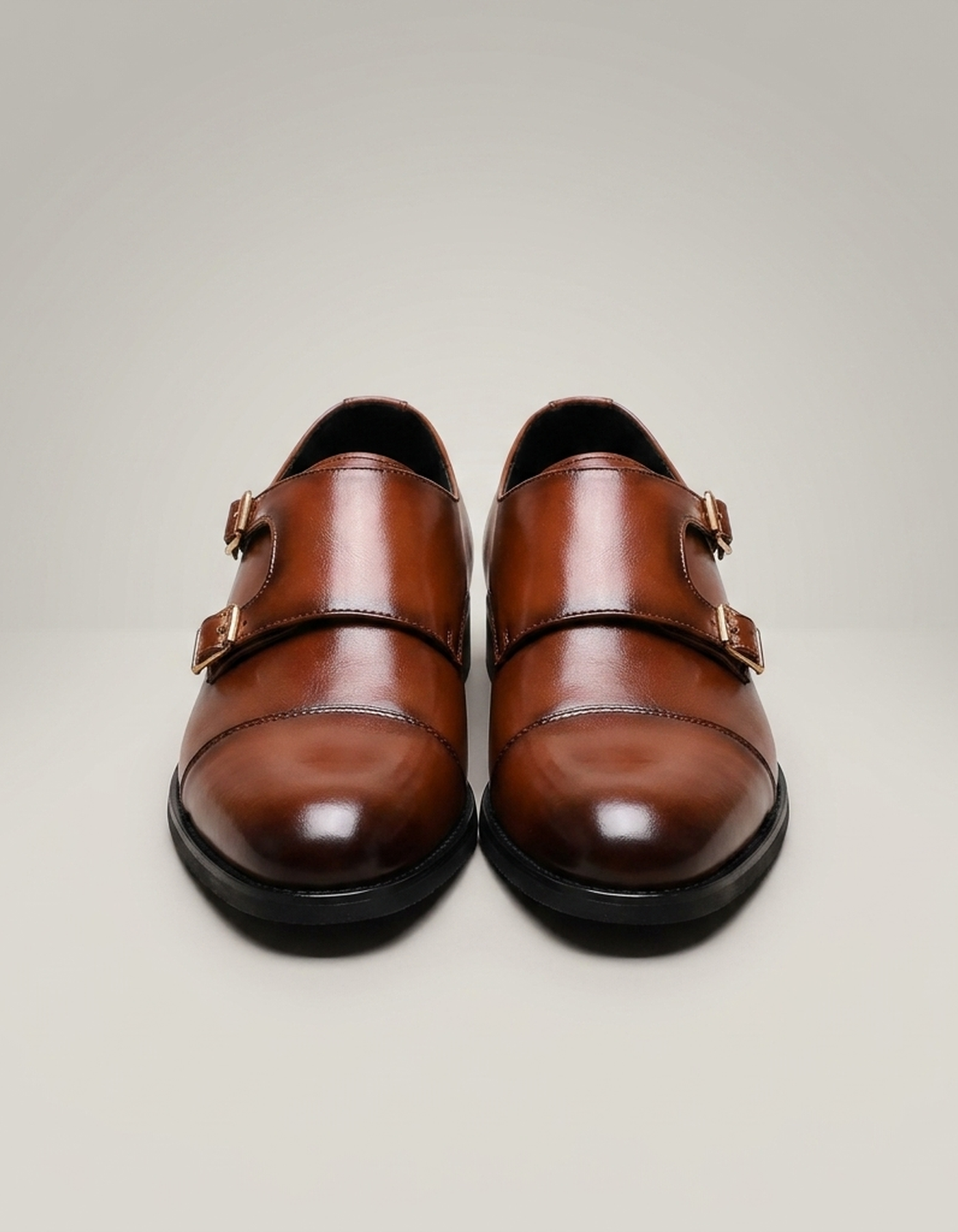PLUXSTYLE::numise::mens-double-buckle-dress-shoes::pack-brown