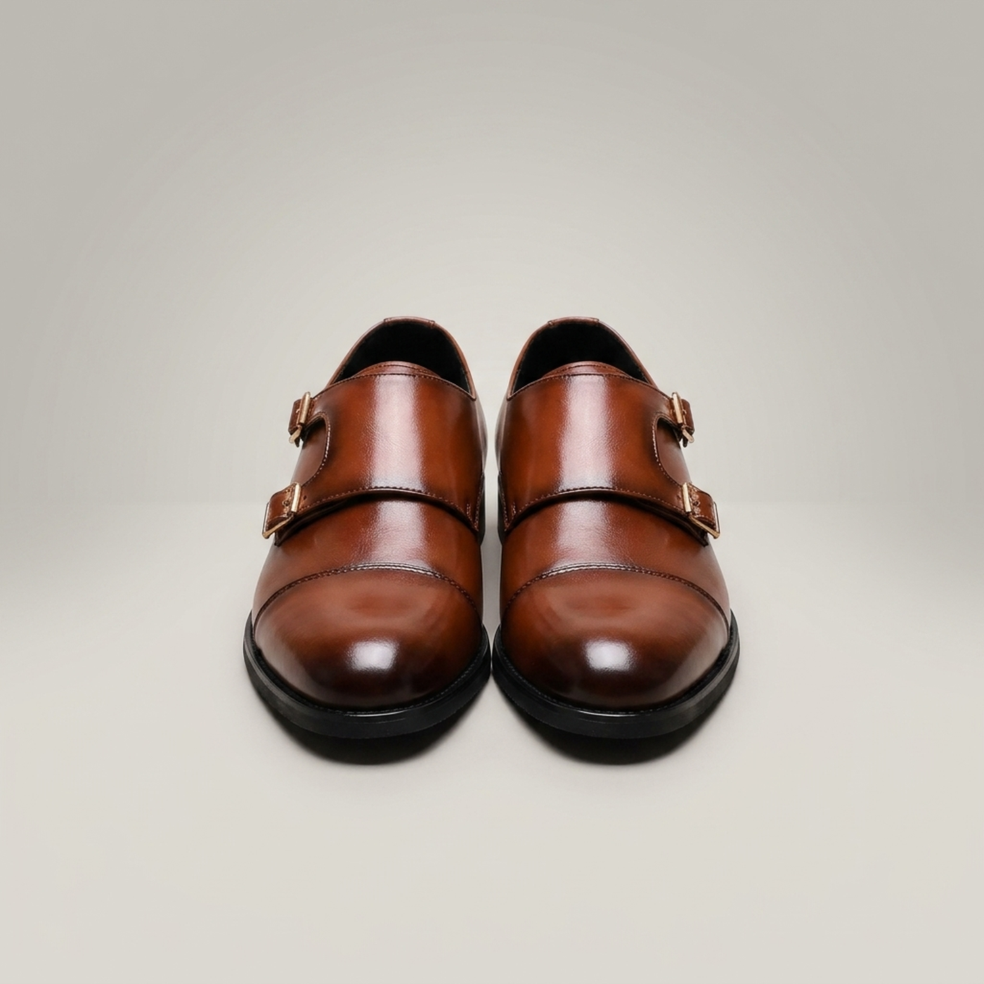 PLUXSTYLE::numise::mens-double-buckle-dress-shoes::pack-brown