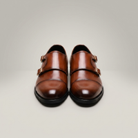 PLUXSTYLE::numise::mens-double-buckle-dress-shoes::pack-brown