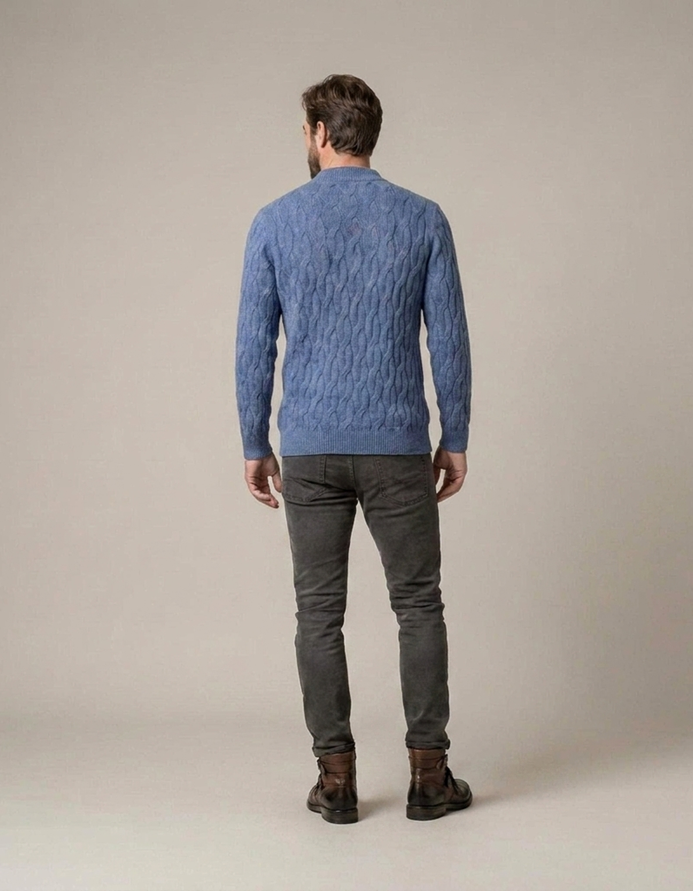 PLUXSTYLE::numise::mens-mock-neck-sweater::back