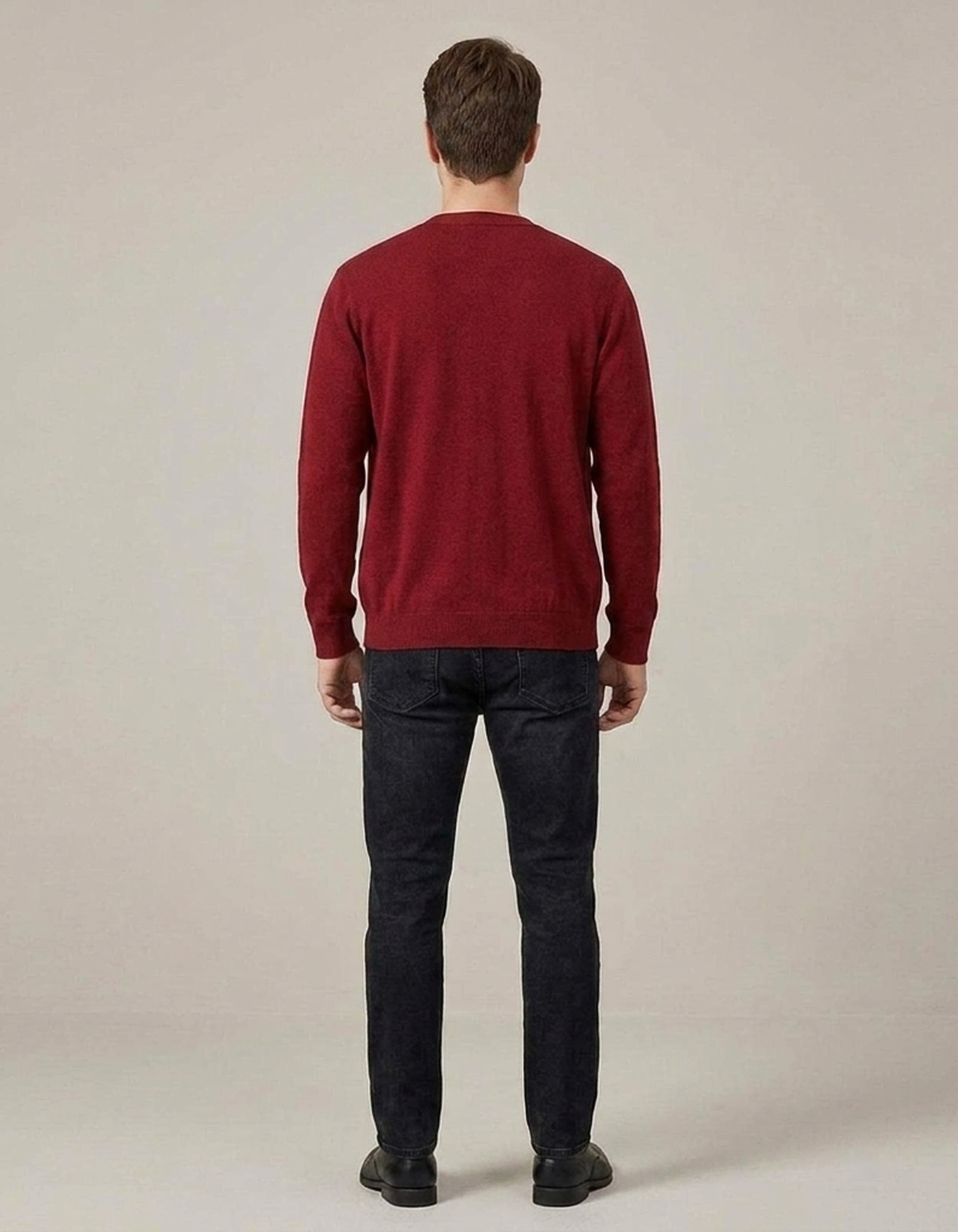 PLUXSTYLE::numise::mens-everyday-v-neck-cardigan::back