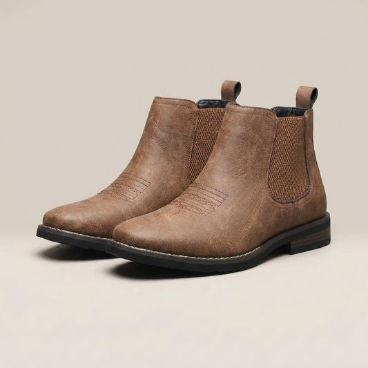 PLUXSTYLE::numise::mens-smart-casual-chelsea-boots::closeup-detail