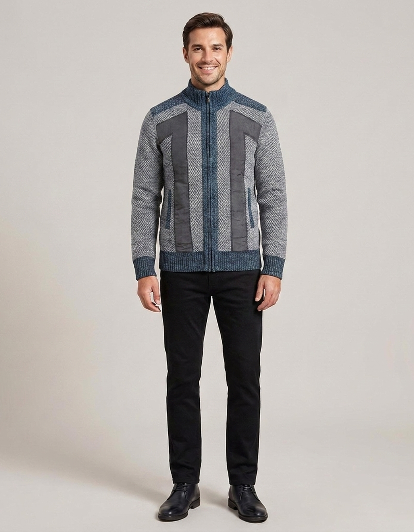 PLUXSTYLE::numise::andre-zip-front-cardigan::front
