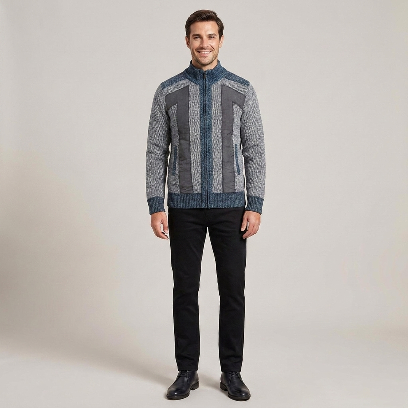 PLUXSTYLE::numise::andre-zip-front-cardigan::front