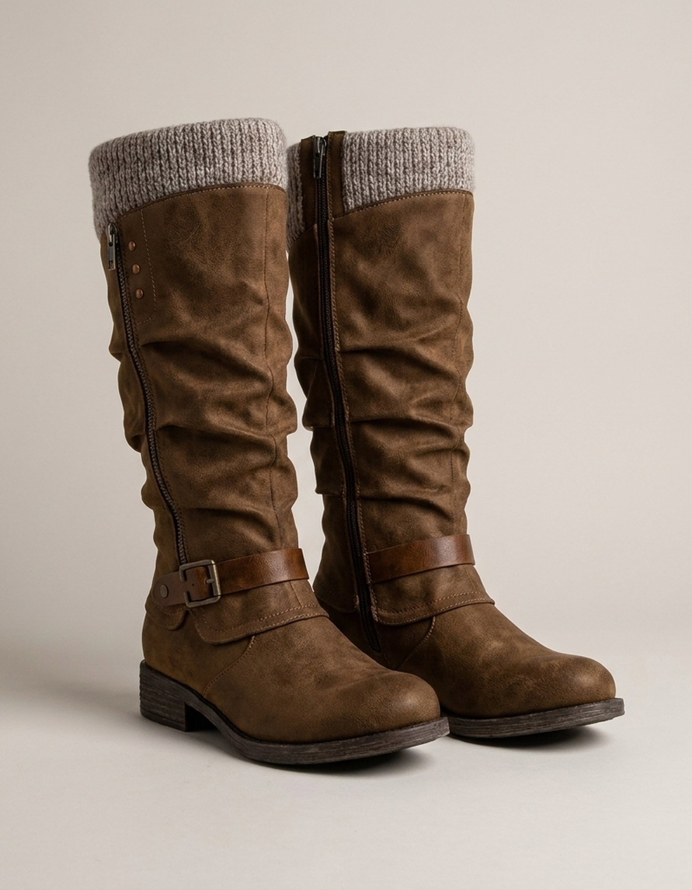 PLUXSTYLE::numise::relaxed-slouch-knee-high-boots::pack-brown