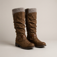 PLUXSTYLE::numise::relaxed-slouch-knee-high-boots::pack-brown