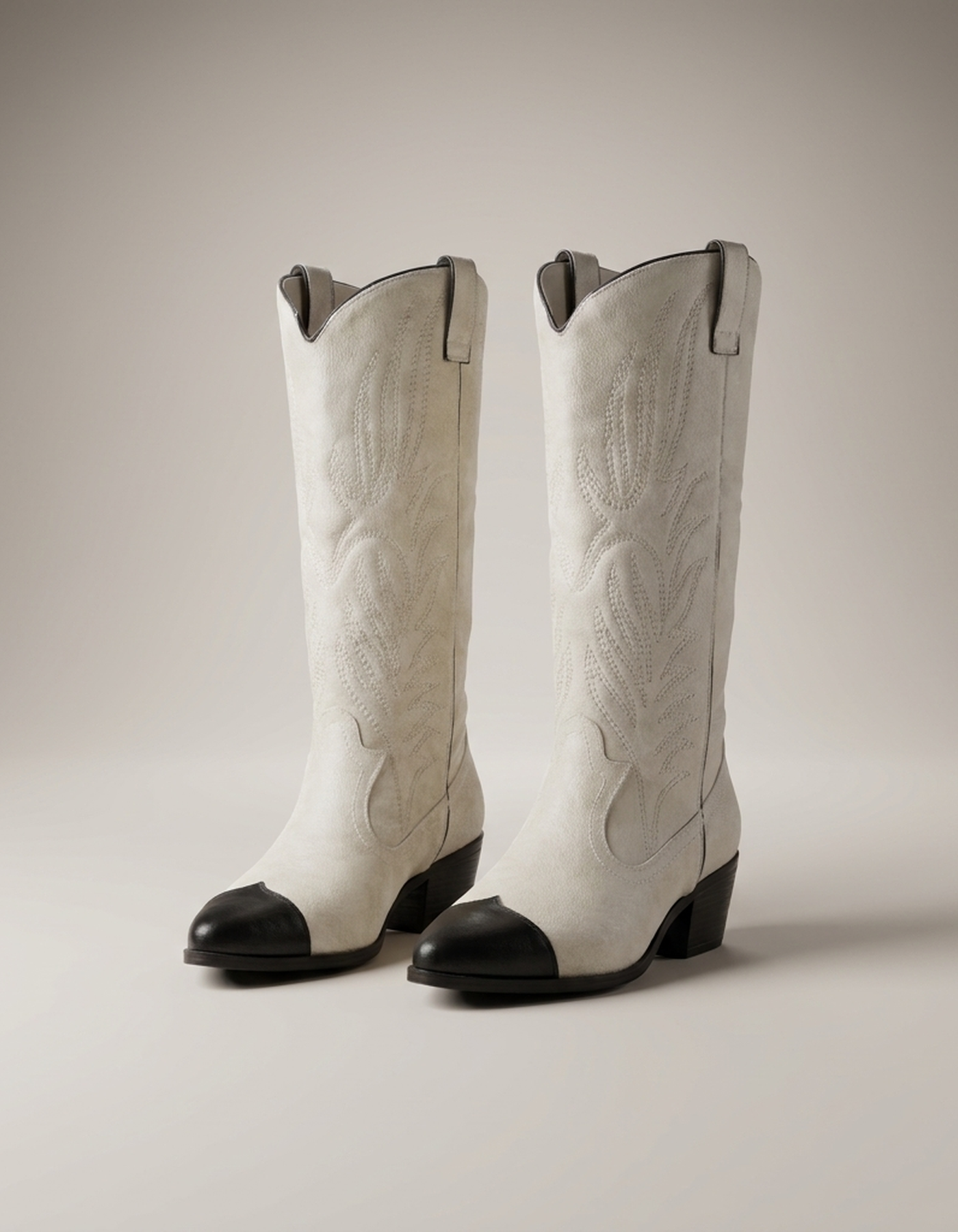 PLUXSTYLE::numise::womens-pointed-toe-western-boots::pack-white