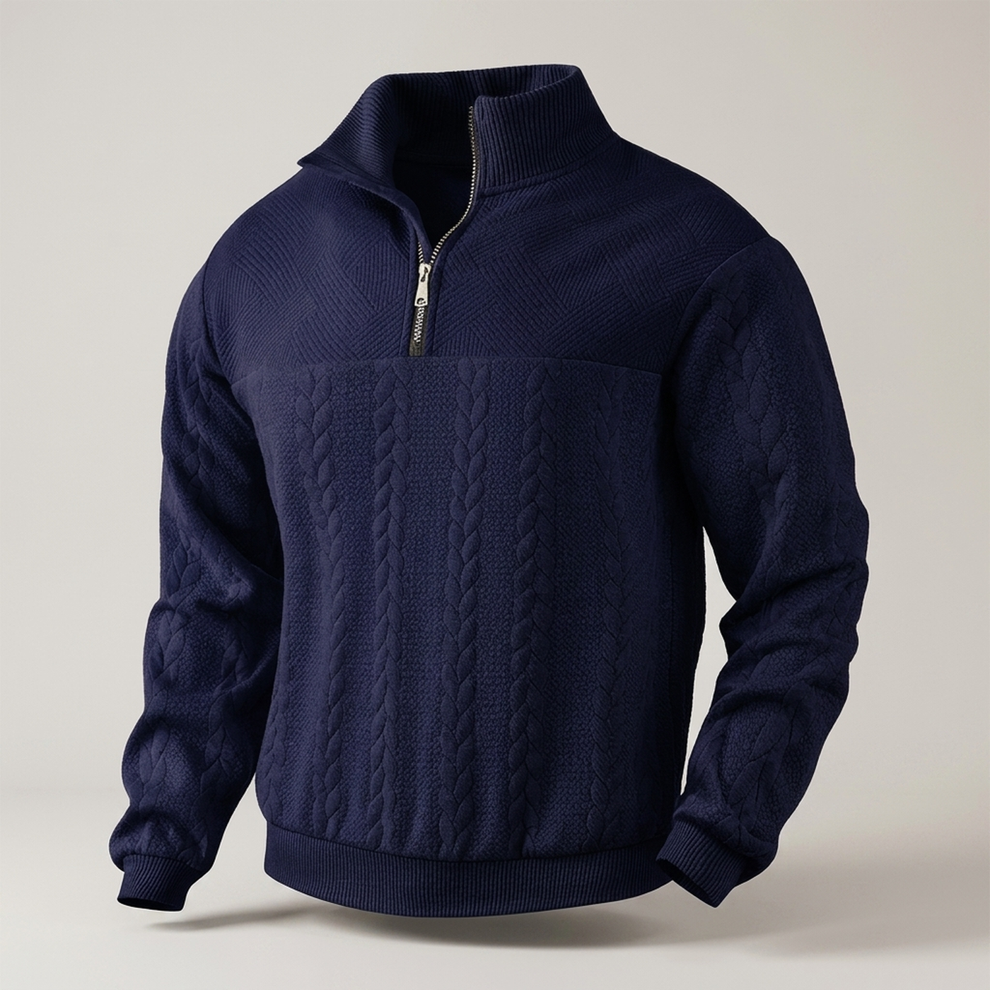 PLUXSTYLE::numise::arthur-half-zip-sweater::pack-navy-blue