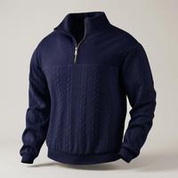 PLUXSTYLE::numise::arthur-half-zip-sweater::pack-navy-blue
