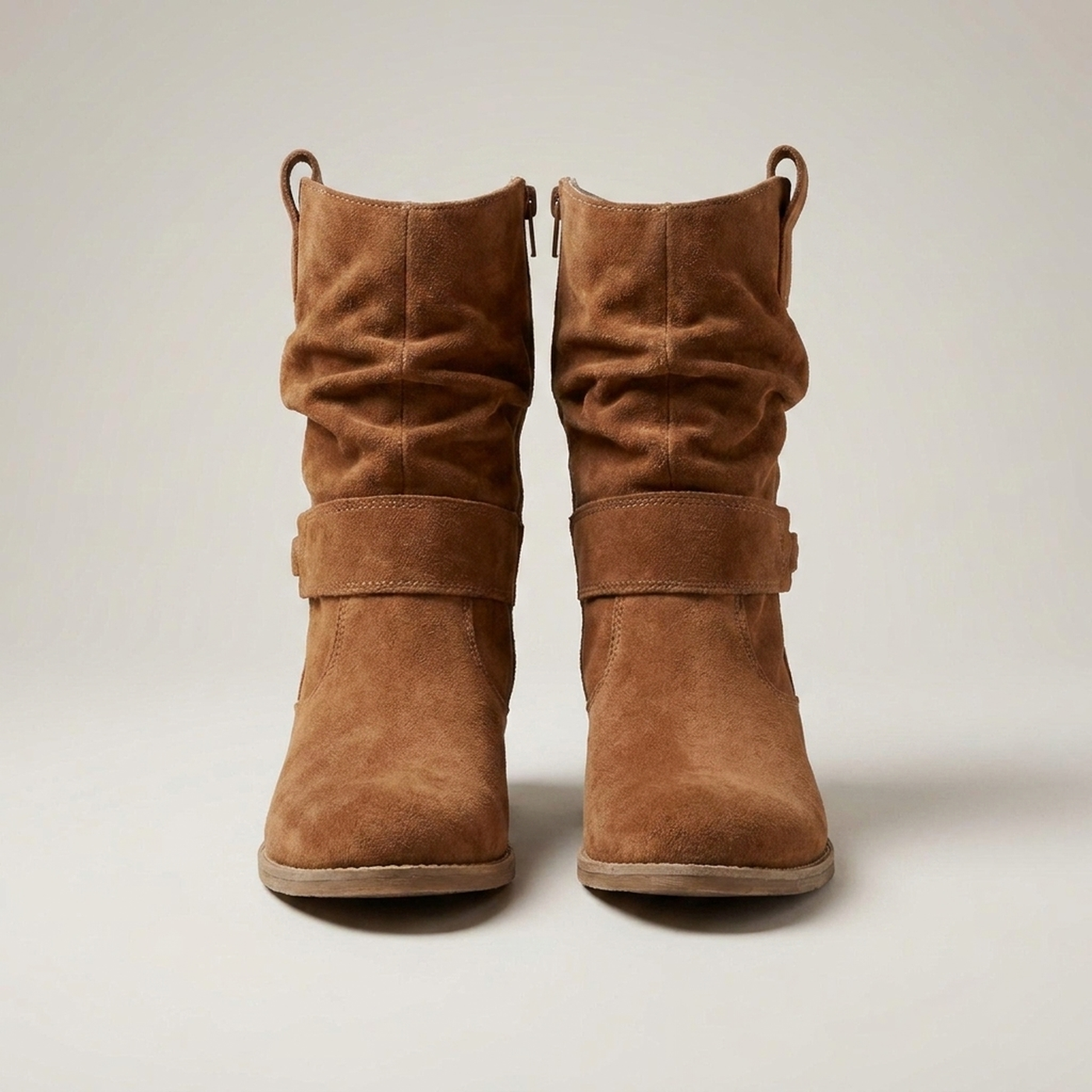 PLUXSTYLE::numise::womens-buckle-slouch-ankle-footwear::closeup-detail