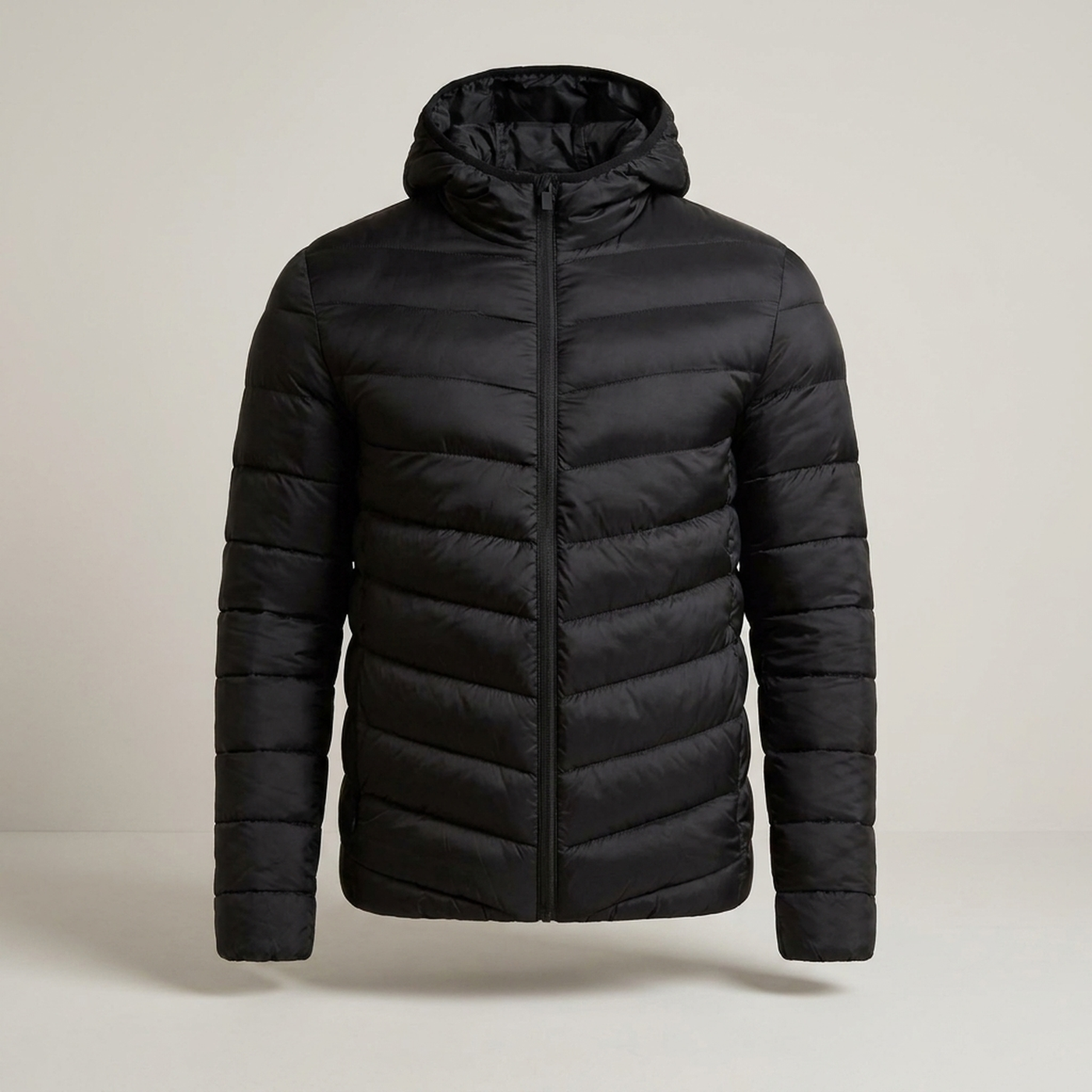 PLUXSTYLE::numise::mens-hooded-puffer-parka::pack-black