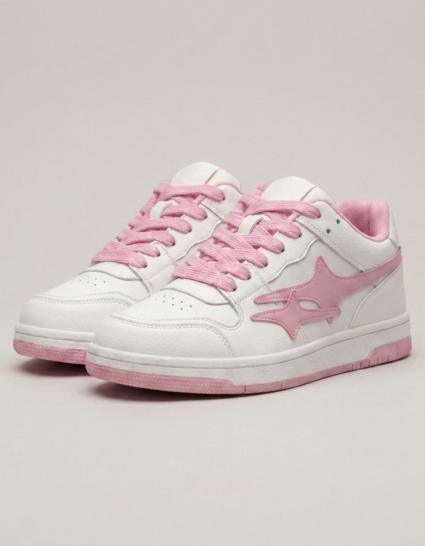 PLUXSTYLE::numise::blush-low-top-sneakers::closeup-detail