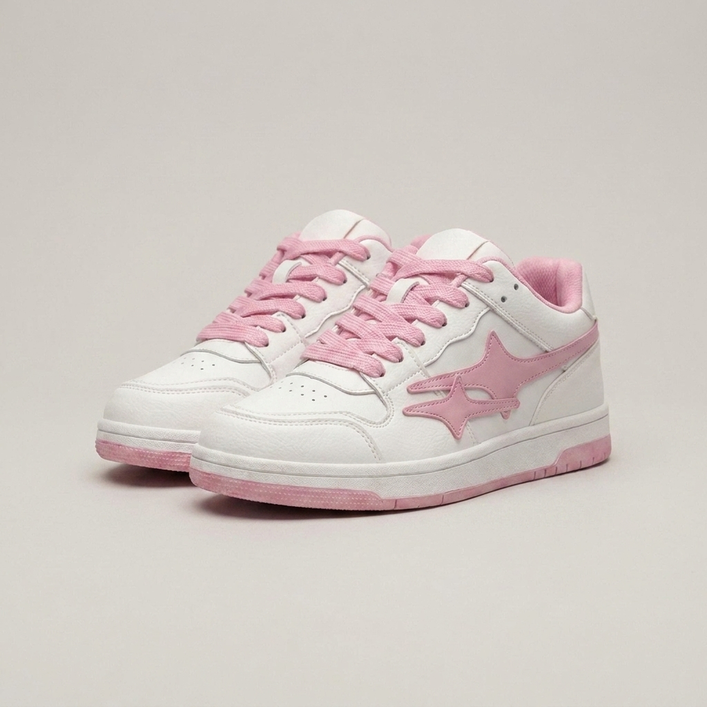 PLUXSTYLE::numise::blush-low-top-sneakers::closeup-detail