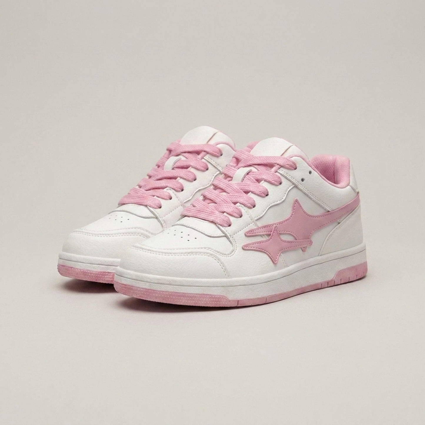 PLUXSTYLE::numise::blush-low-top-sneakers::closeup-detail