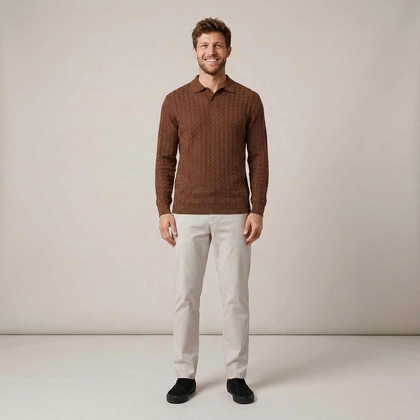 PLUXSTYLE::numise::mens-long-sleeve-polo-sweater::front