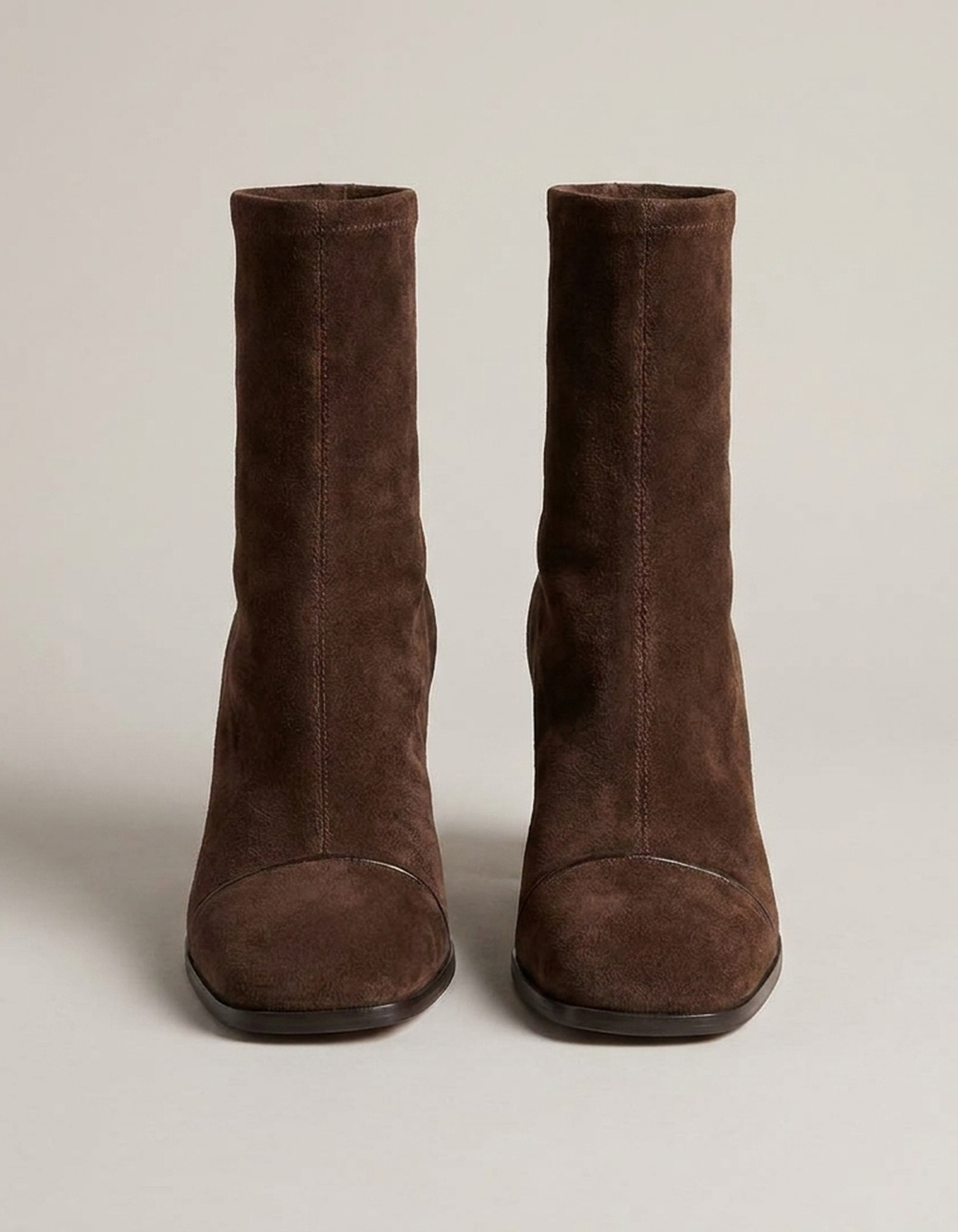 PLUXSTYLE::numise::square-toe-block-heel-ankle-boots::pack-brown