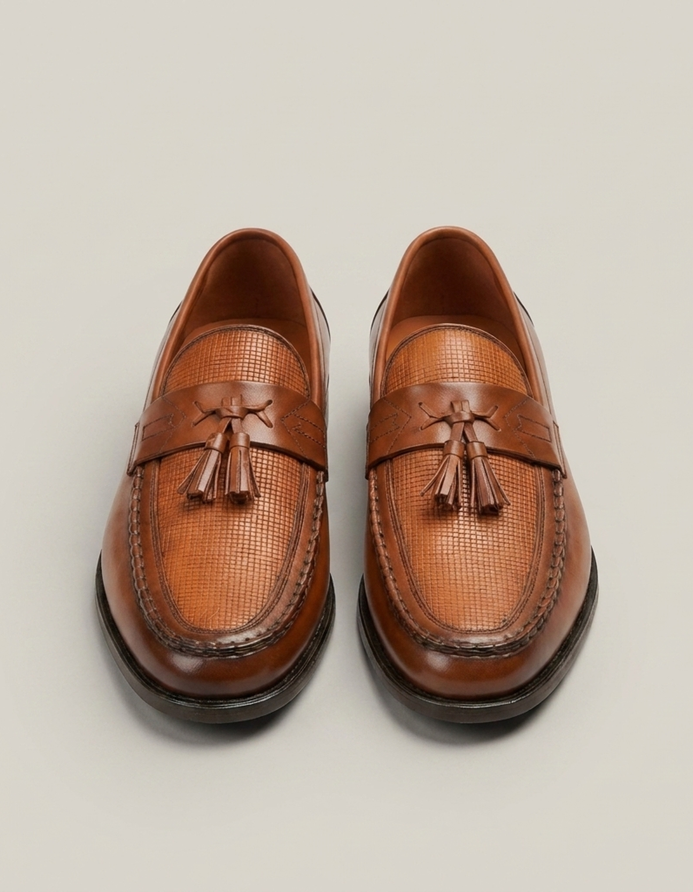 PLUXSTYLE::numise::mens-woven-tassel-slip-on-loafers::pack-brown