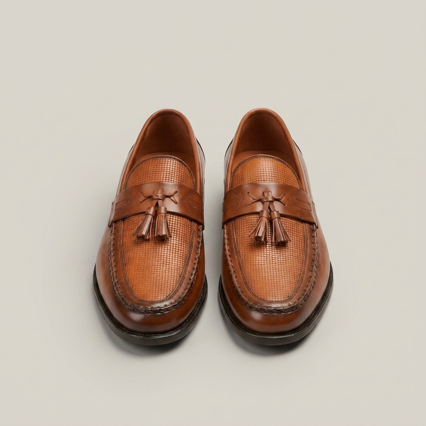 PLUXSTYLE::numise::mens-woven-tassel-slip-on-loafers::pack-brown