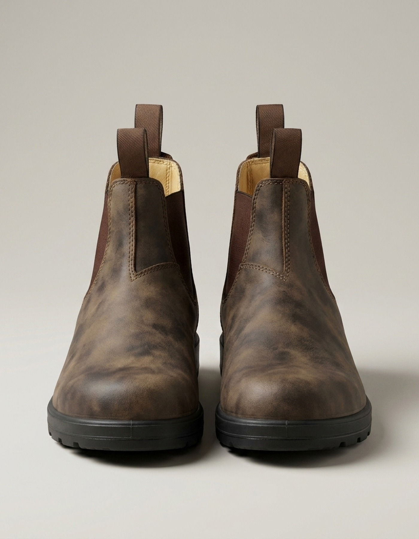 PLUXSTYLE::numise::pull-tab-chelsea-boots::pack-black-and-brown