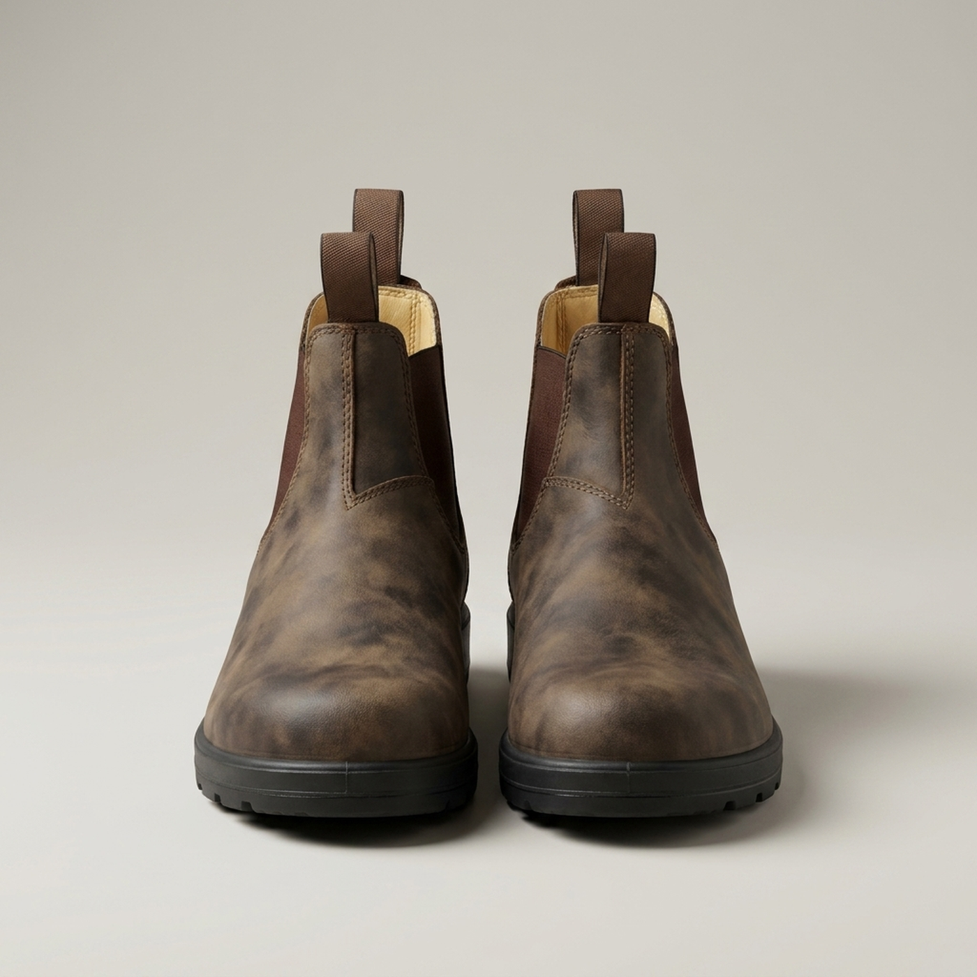 PLUXSTYLE::numise::pull-tab-chelsea-boots::pack-black-and-brown