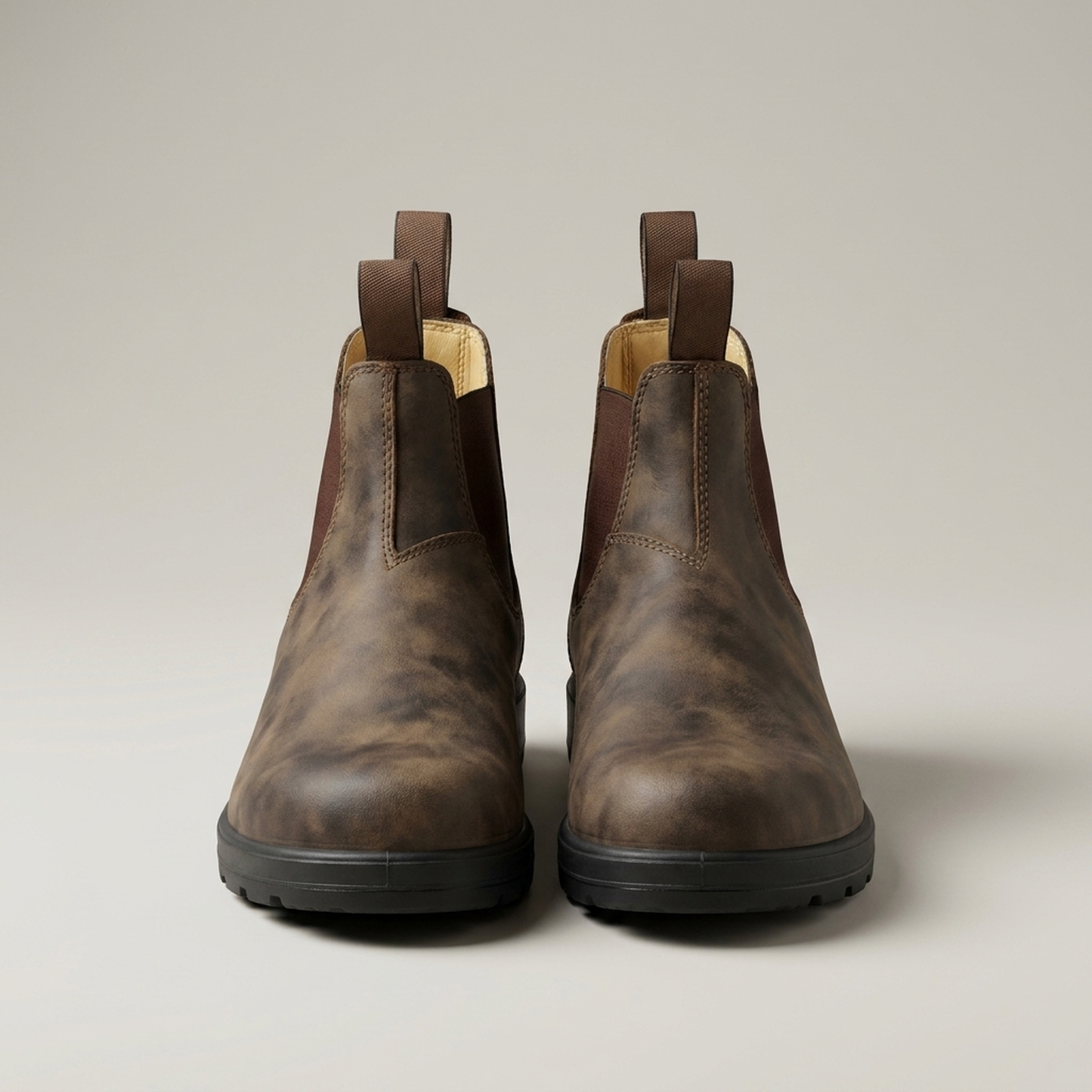 PLUXSTYLE::numise::pull-tab-chelsea-boots::pack-black-and-brown