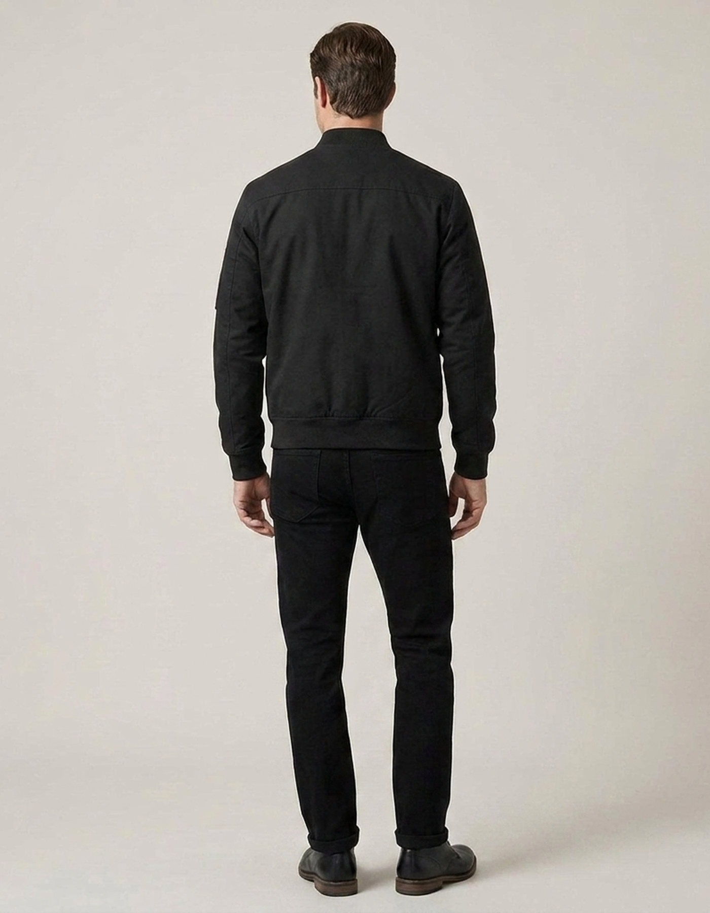 PLUXSTYLE::numise::mens-classic-bomber-jacket::back