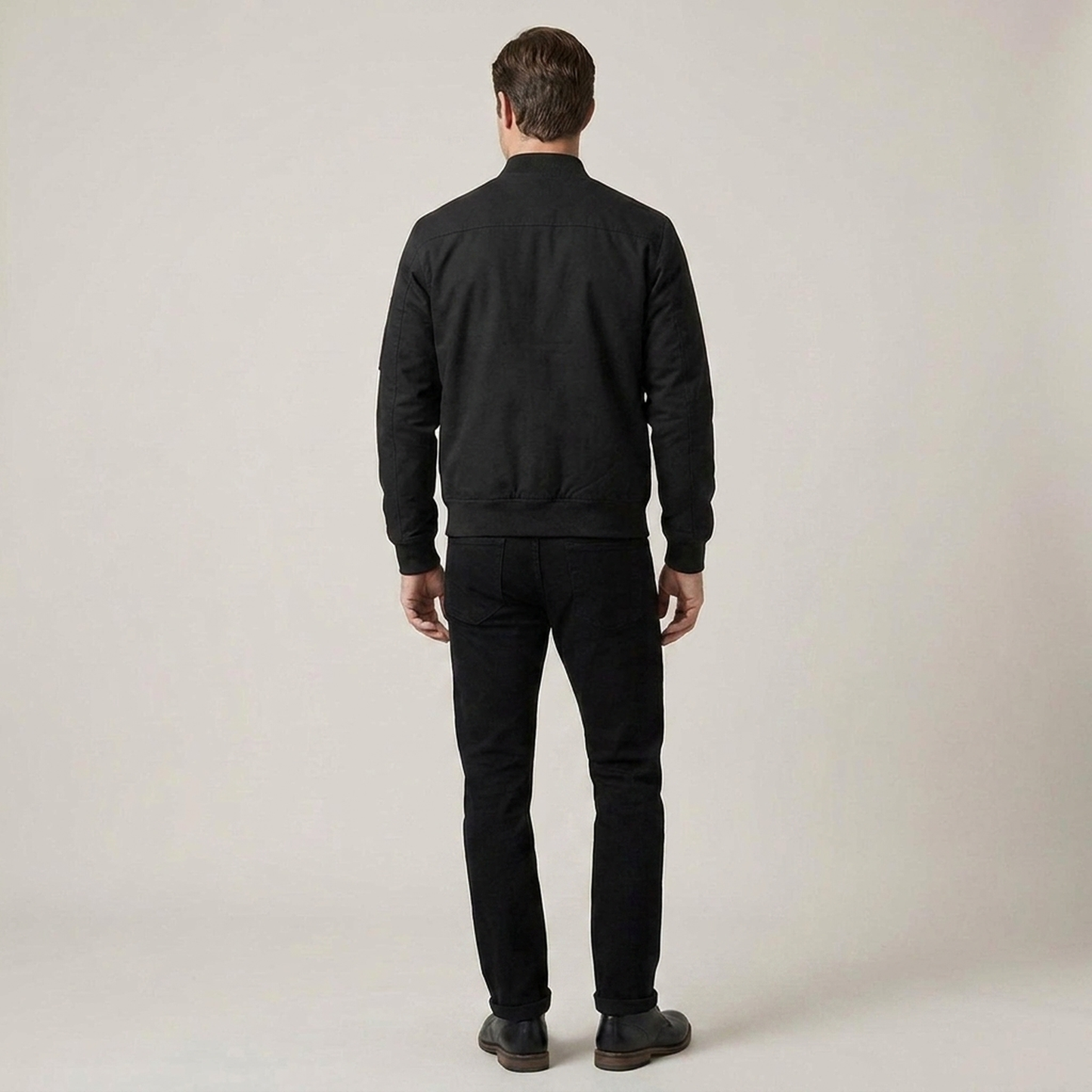 PLUXSTYLE::numise::mens-classic-bomber-jacket::back