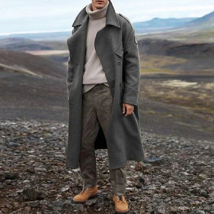 PLUXSTYLE::numise::mens-double-breasted-longline-parka::lifestyle-keep-1