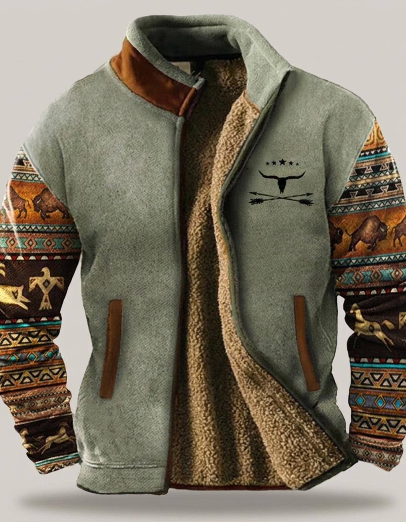 PLUXSTYLE::numise::mens-casual-zip-jacket::pack-light-green