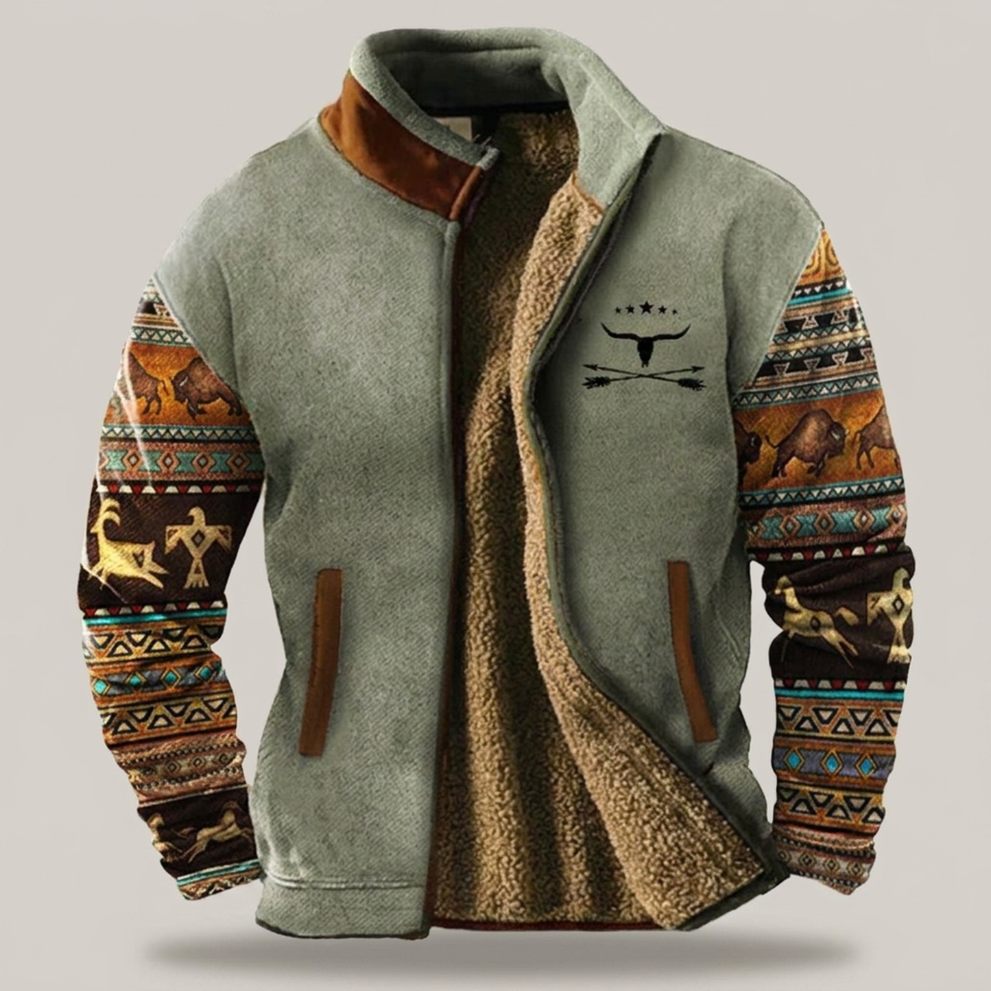PLUXSTYLE::numise::mens-casual-zip-jacket::pack-light-green