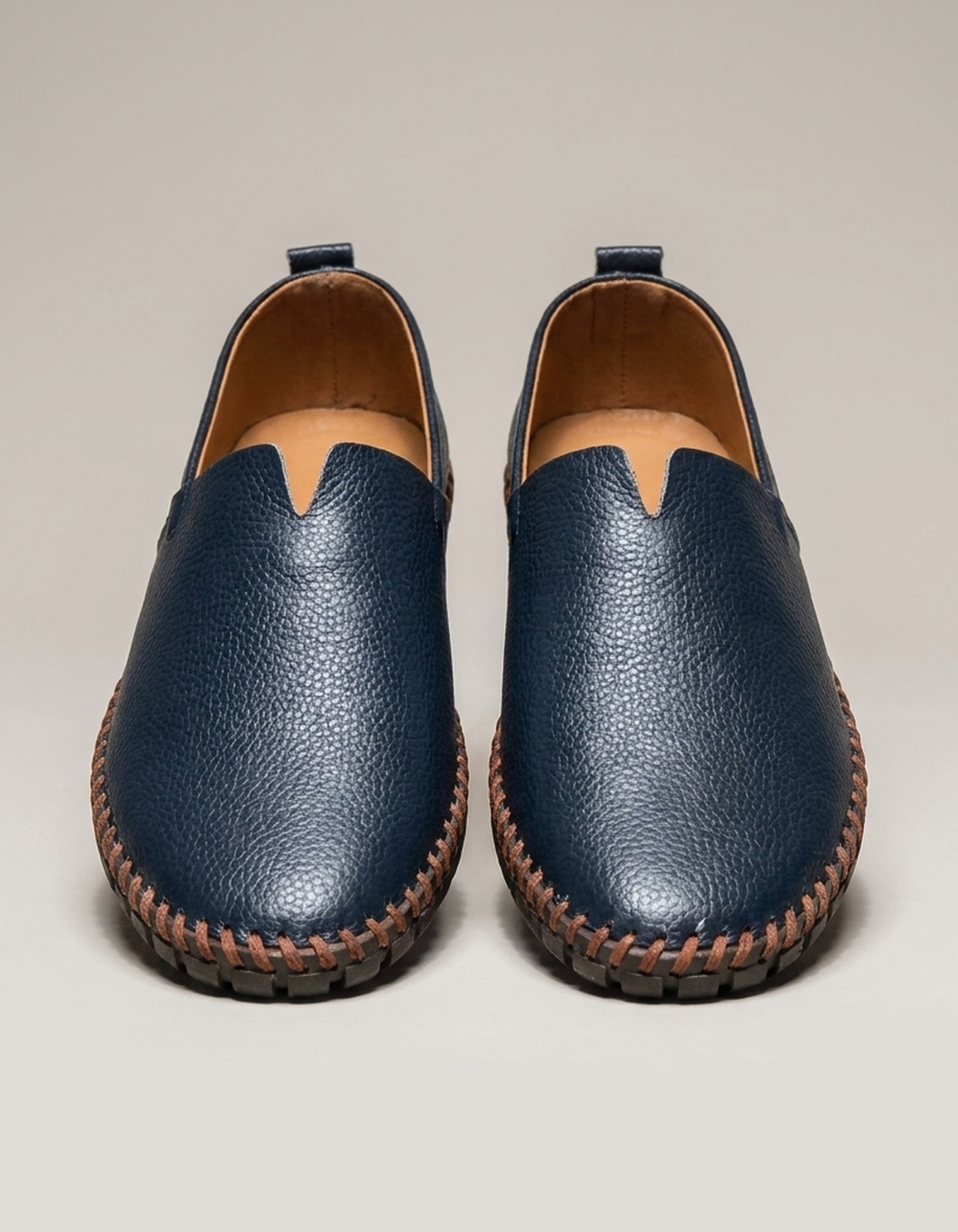 PLUXSTYLE::numise::mens-whipstitch-loafers::pack-navy-blue