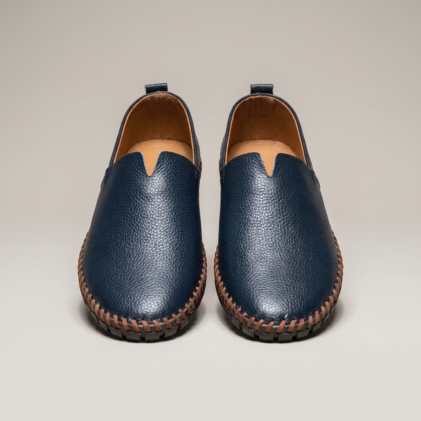 PLUXSTYLE::numise::mens-whipstitch-loafers::pack-navy-blue