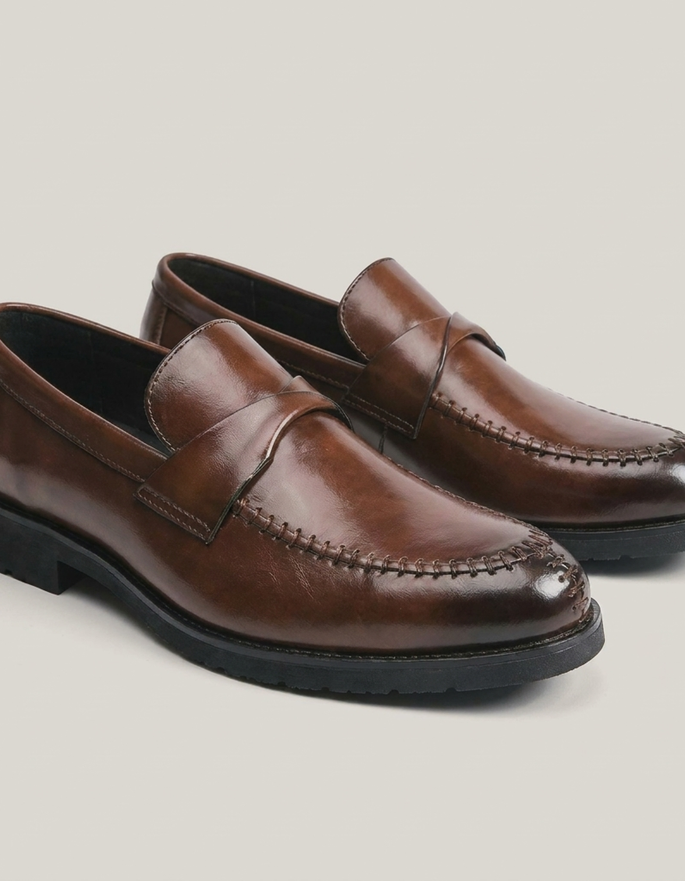 PLUXSTYLE::numise::rugged-penny-loafers::pack-brown