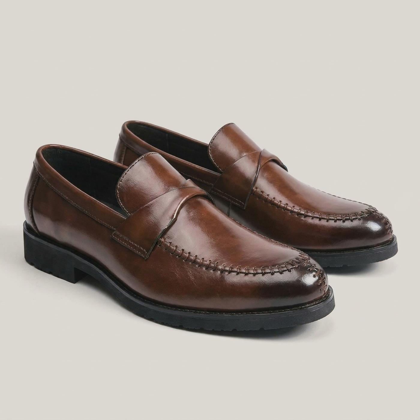 PLUXSTYLE::numise::rugged-penny-loafers::pack-brown