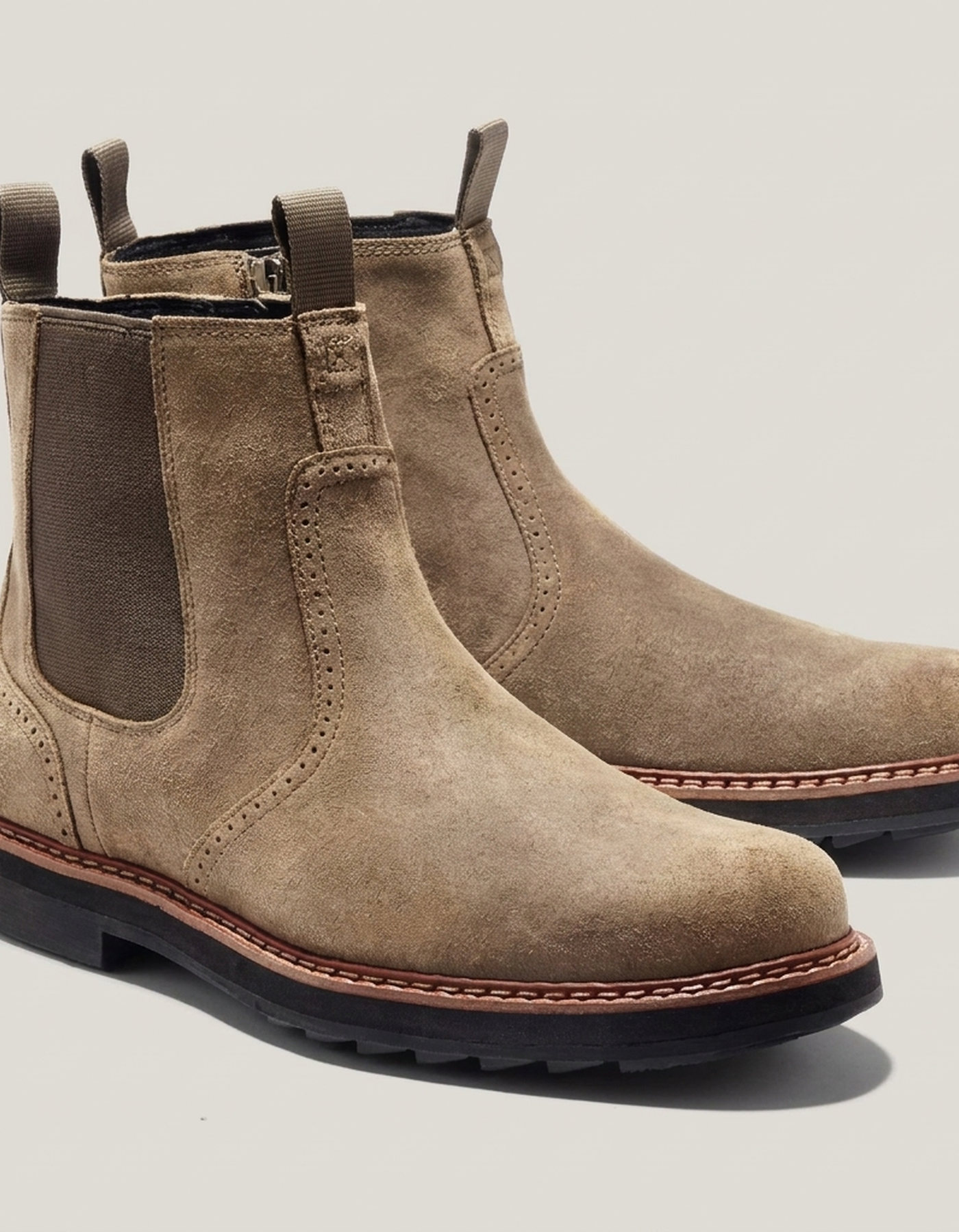PLUXSTYLE::numise::mens-easy-on-chelsea-boots::pack-khaki