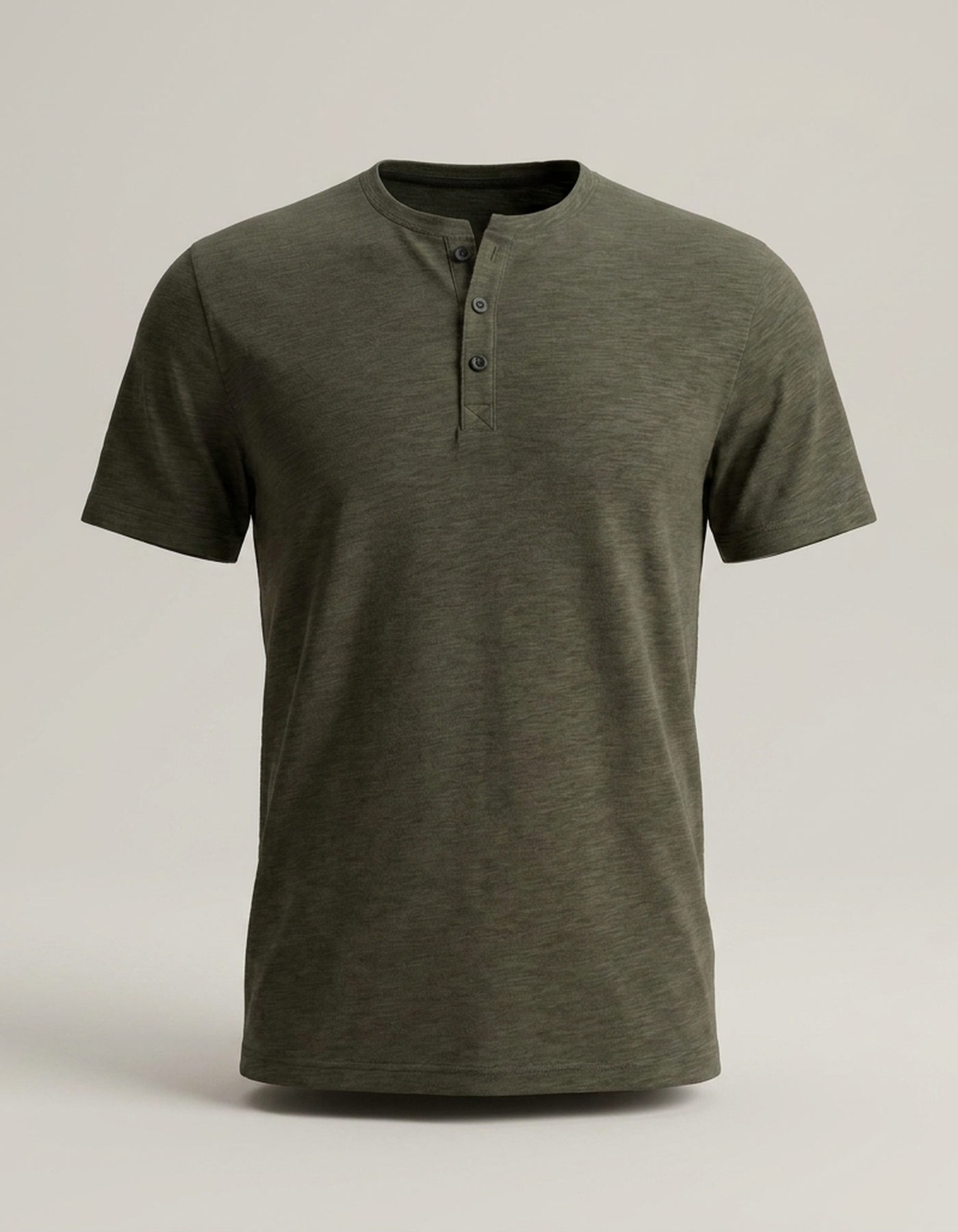 PLUXSTYLE::numise::mens-relaxed-short-sleeve-henley-top::pack-dark-green