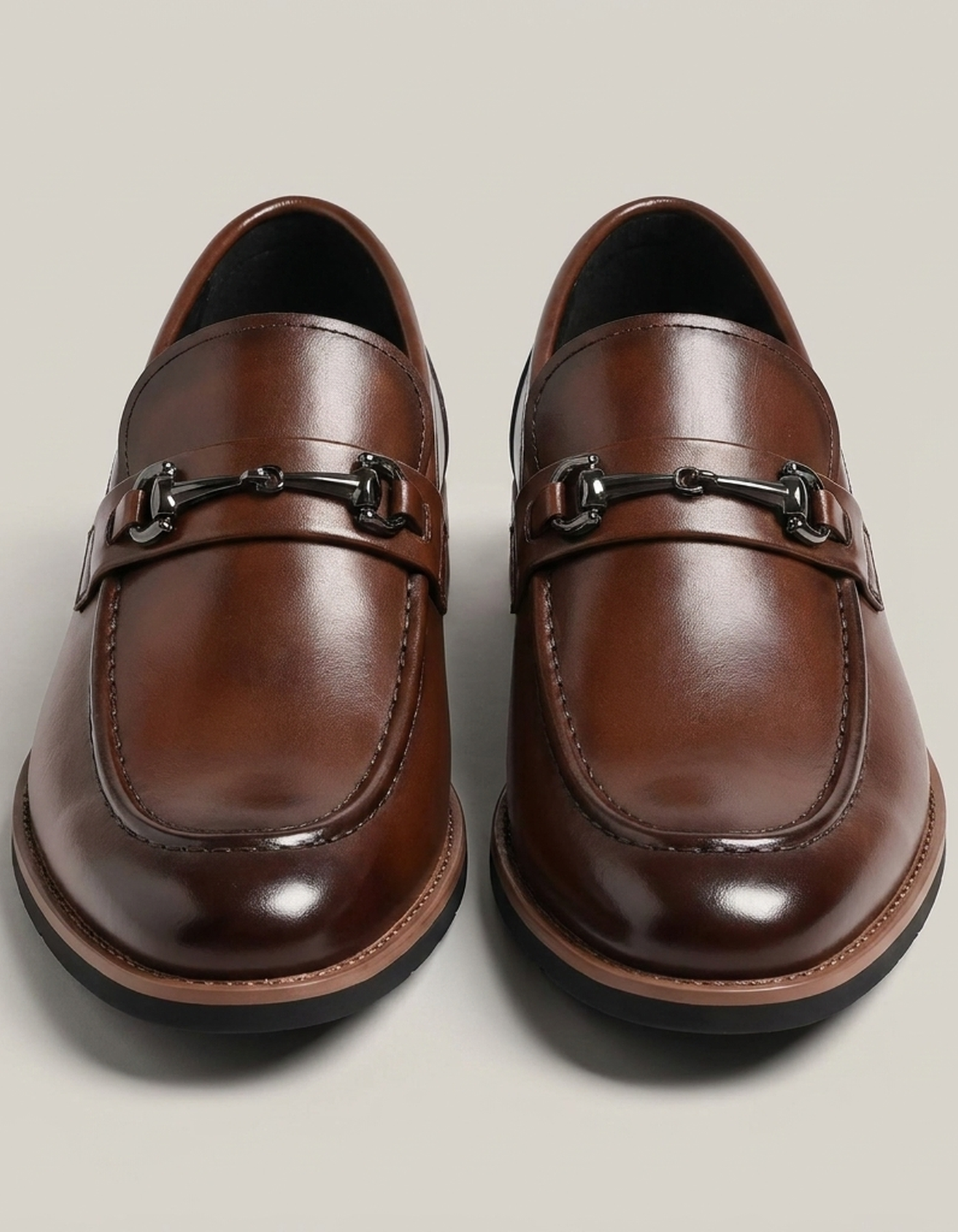 PLUXSTYLE::numise::mens-horsebit-moc-toe-loafers::pack-brown