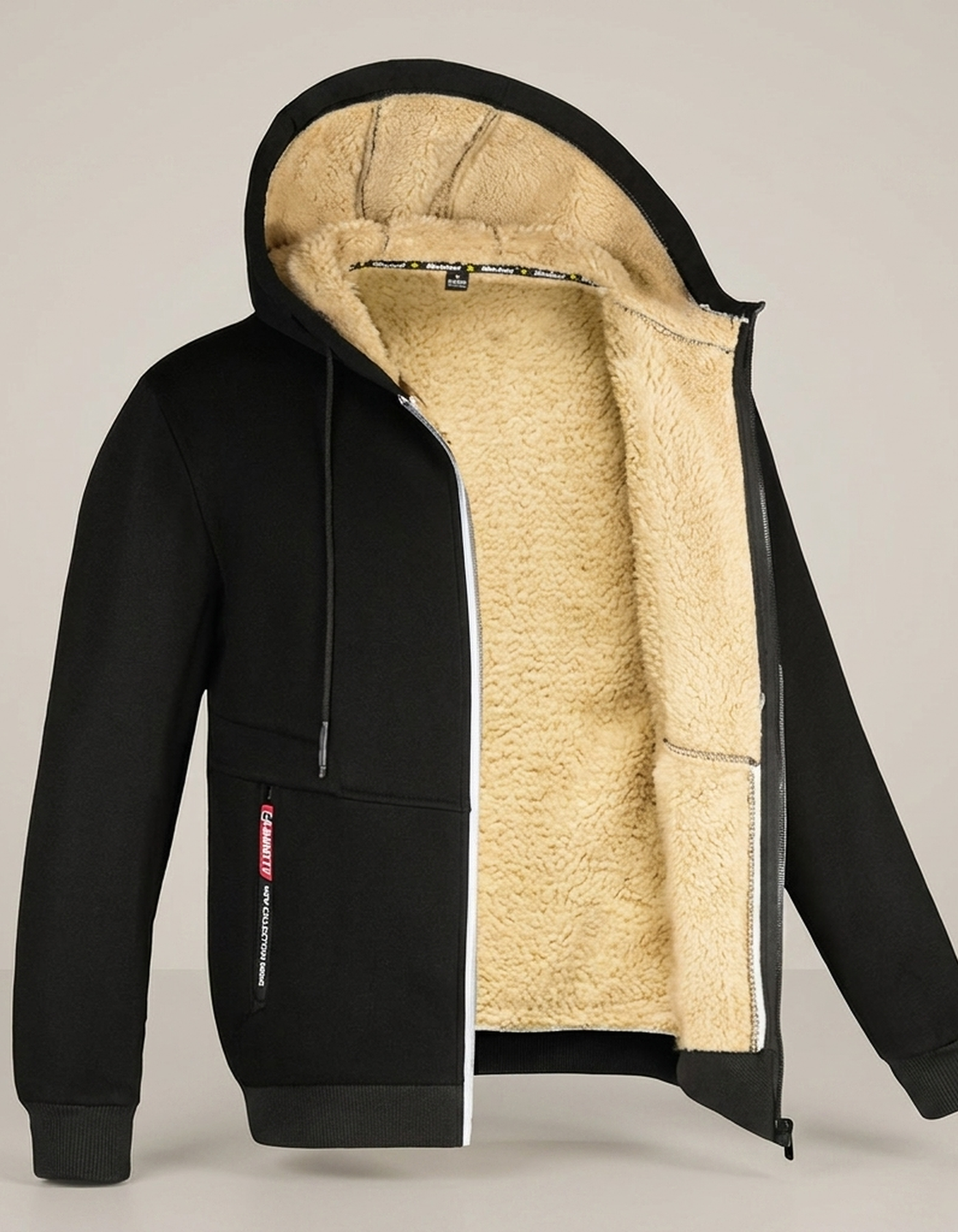 PLUXSTYLE::numise::mens-relaxed-hooded-jacket::pack-black