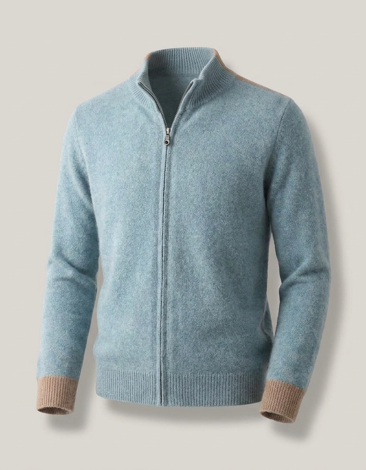 PLUXSTYLE::numise::mens-color-block-zip-cardigan::pack-light-blue