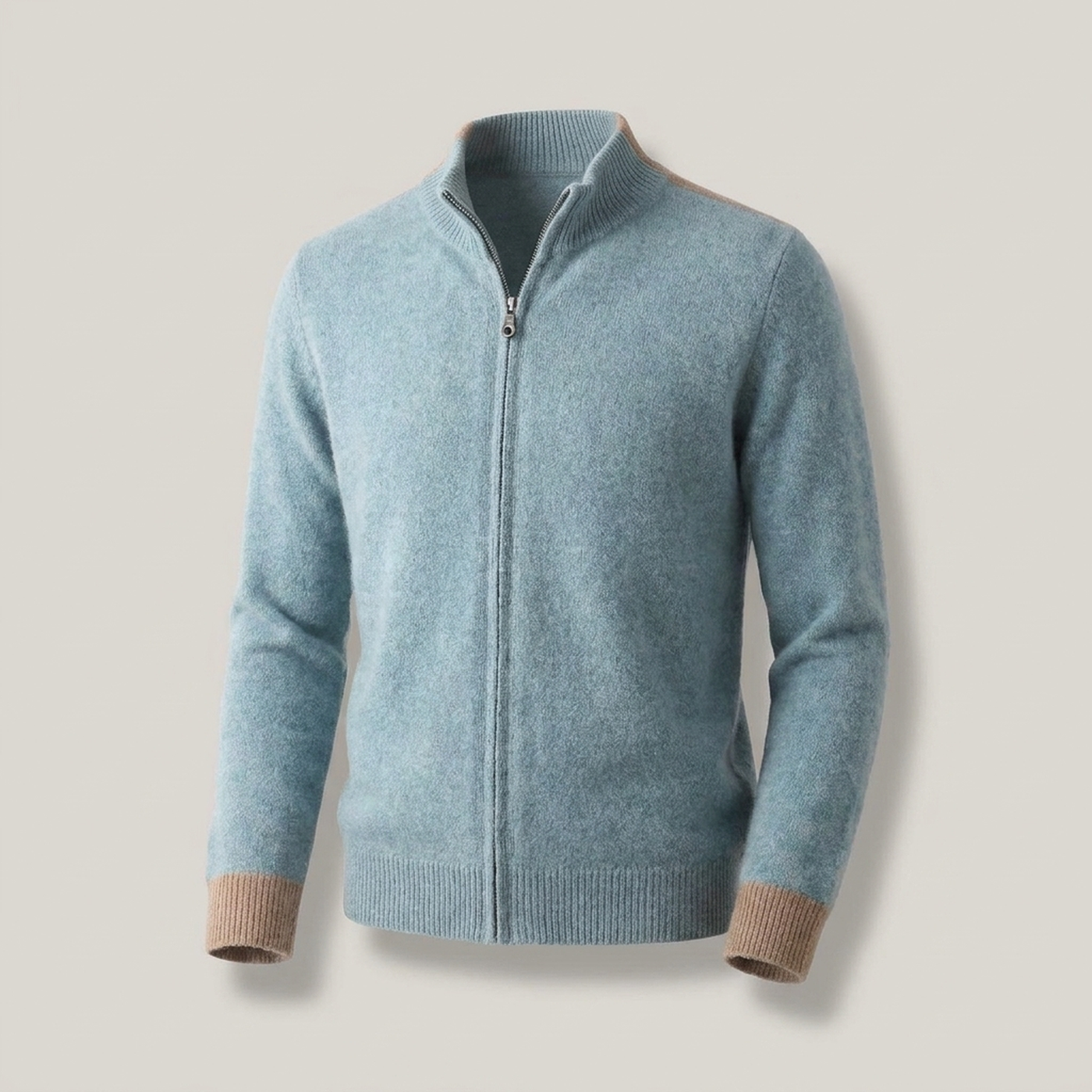 PLUXSTYLE::numise::mens-color-block-zip-cardigan::pack-light-blue