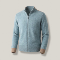 PLUXSTYLE::numise::mens-color-block-zip-cardigan::pack-light-blue