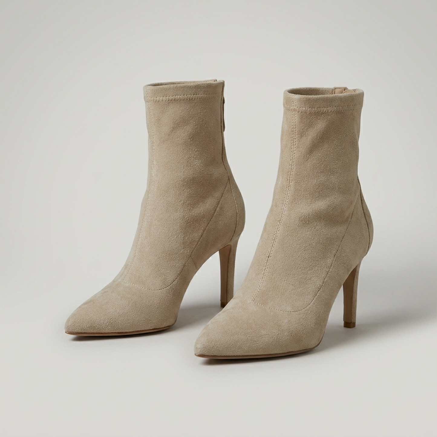 PLUXSTYLE::numise::womens-pointed-toe-zip-ankle-boots::pack-beige