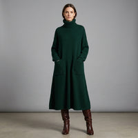 Savannah | Abito midi in maglia invernale a collo alto da donna