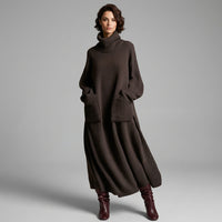 Savannah | Abito midi in maglia invernale a collo alto da donna